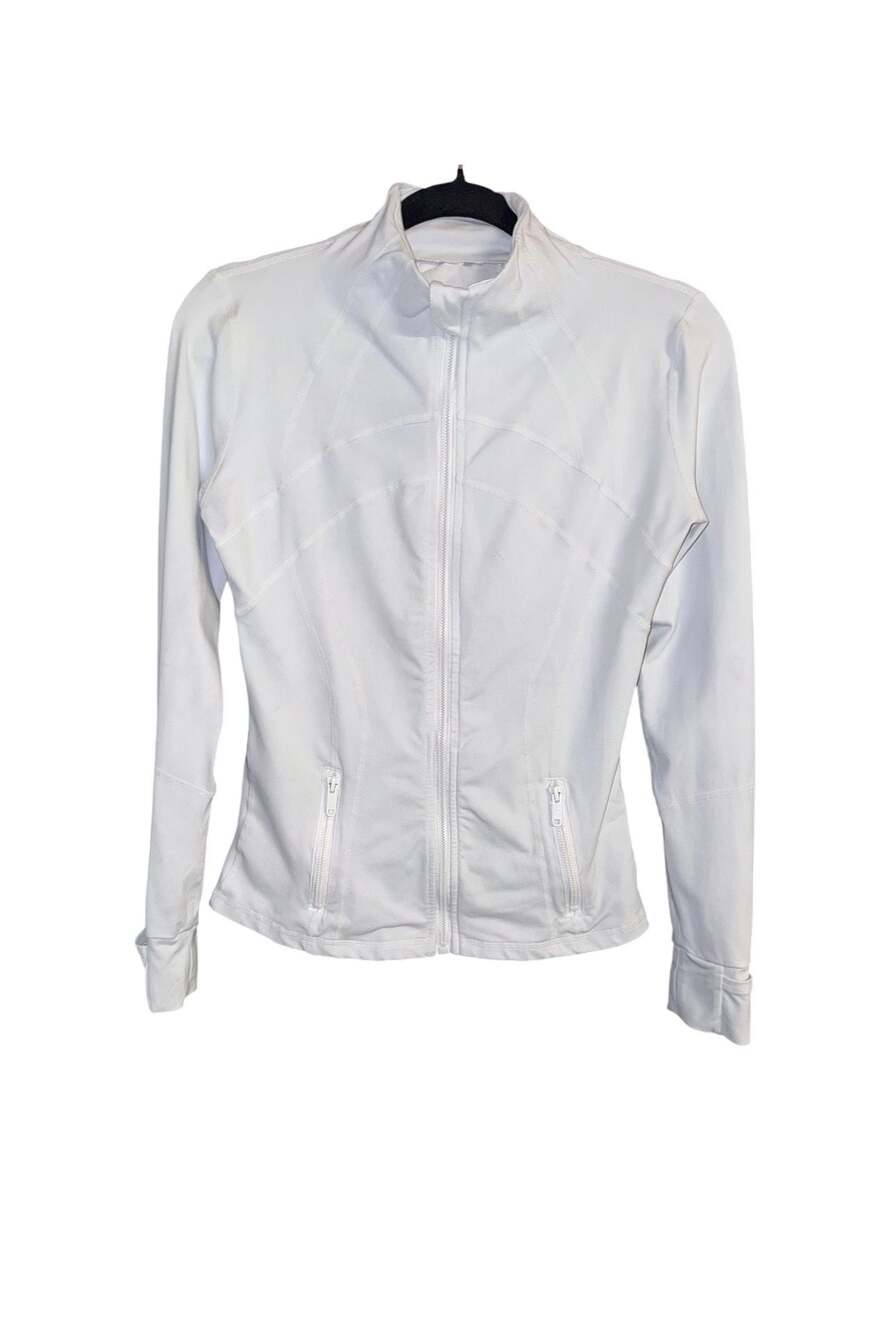 Lululemon Define Jacket Full Zip Gray/White Athletic Yoga Jacket